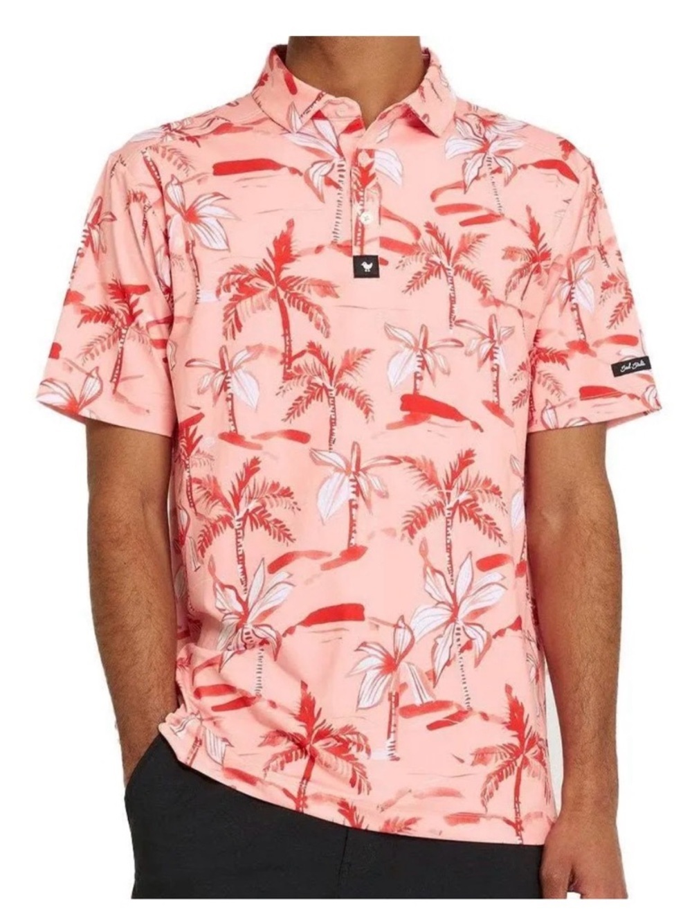 Bad Birdie NWOT XL Ricky Rose Short Sleeve Golf Polo Shirt Outdoor Performance